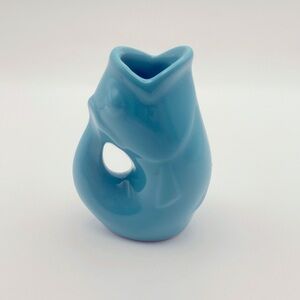 Blue Koi Gurgle Pot Glug Jug EUC medium light blue